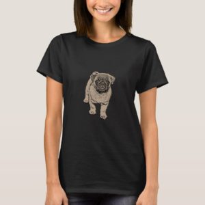 Cute Pug Women's Basic T-Shirt - Black