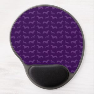 Cute purple dachshund pattern gel mouse pad