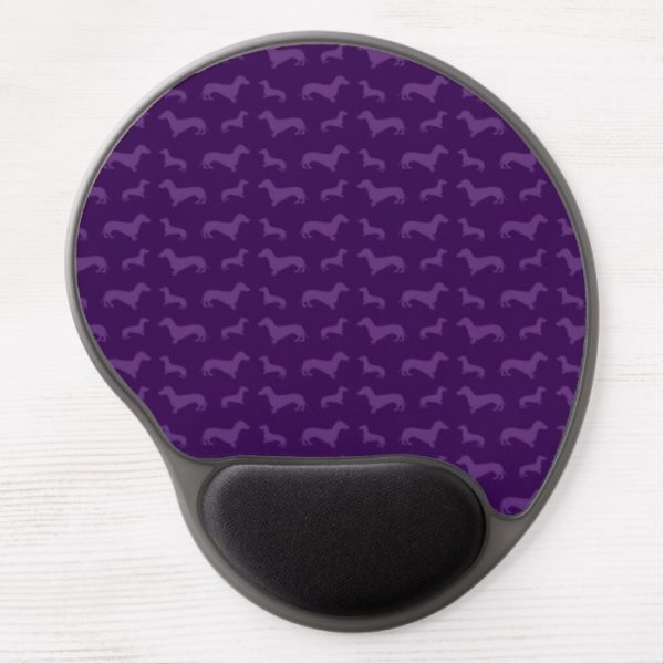 Cute purple dachshund pattern gel mouse pad