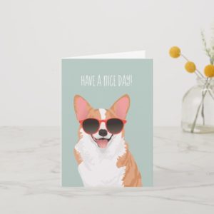 Cute Smiling Pembroke Welsh Corgi for Dog Lovers Card
