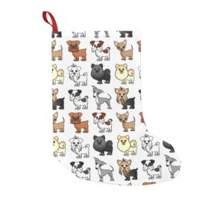 Cute Toy Dog Breed Pattern Small Christmas Stocking