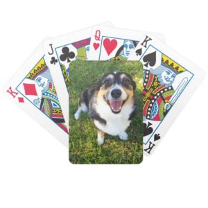Cute Tricolor Pembroke Welsh Corgi Bicycle Playing Cards