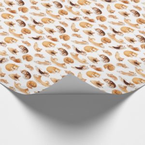 Cute Watercolor Dogs Illustrated Pattern Wrapping Paper