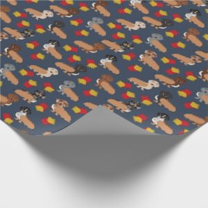 Dachshund and Fries Hot Dog funny gift wrap