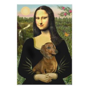 Dachshund (brown1) - Mona Lisa Poster