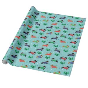 Dachshund Doxie Dog Christmas Holiday Wrapping Paper