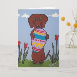 Dachshund Easter Greeting Card