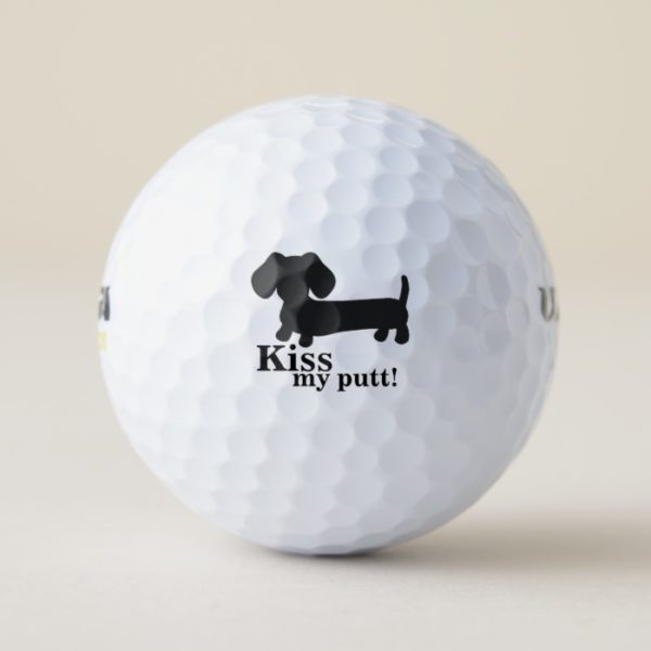 Dachshund Kiss my putt Golf Balls Wiener Dog
