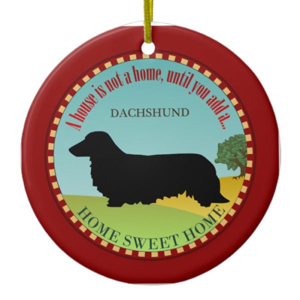 Dachshund [Long-haired] Ceramic Ornament