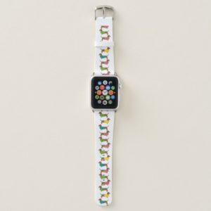 Dachshund Pattern Fun Colorful Dog Themed Apple Watch Band