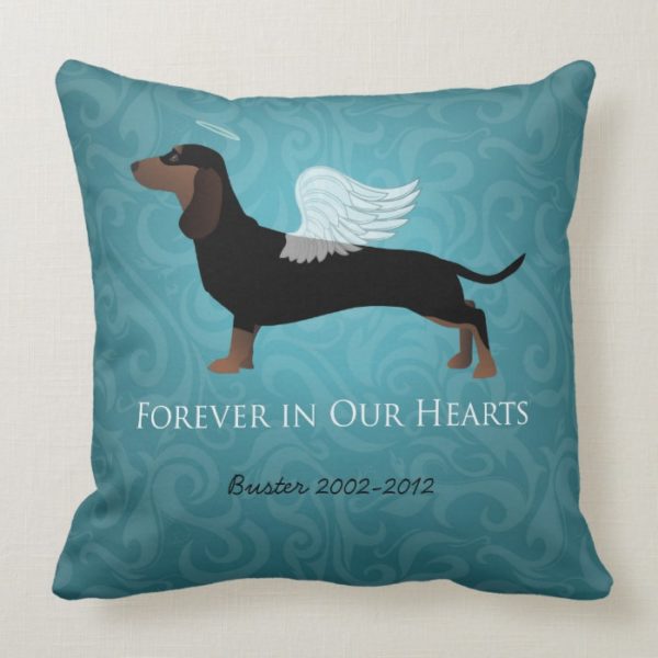 Dachshund - Pet Loss Memorial Design Throw Pillow