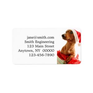 Dachshund santa - santa dog - dog gifts label