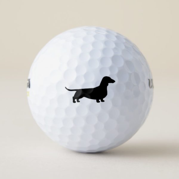Dachshund Silhouette Golf Balls