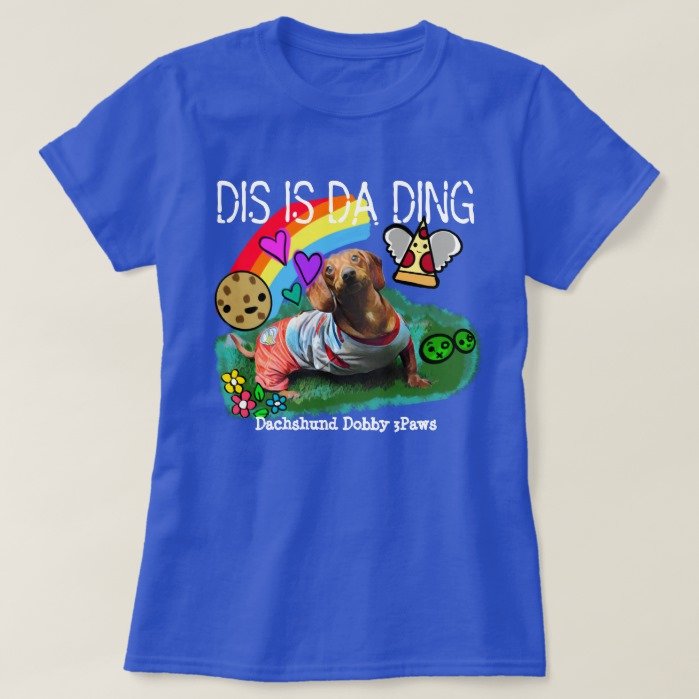 Dachshund T-shirt Rainbow