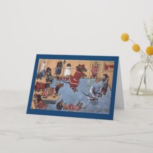 Dachshund Vintage Christmas Card