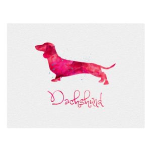 Dachshund - Watercolor Design Postcard