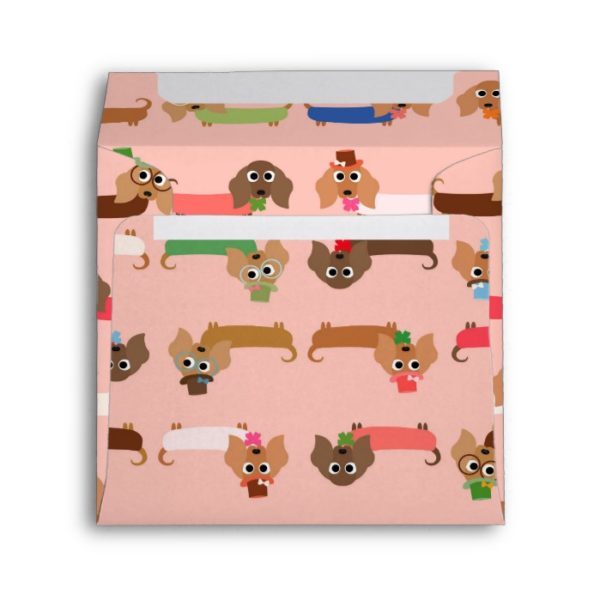 Dachshunds on Pink Envelope