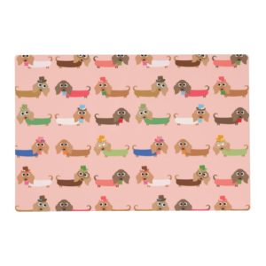 Dachshunds on Pink Placemat