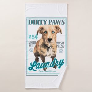 Dirty Paws Laundry Bathroom Towel Set