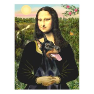 Doberman 1 - Mona Lisa Postcard