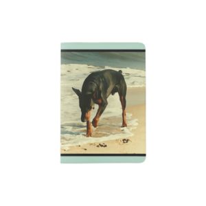 Doberman at the Beach Painting Image Passport Holder