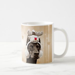 Doberman Christmas Portrait Coffee Mug