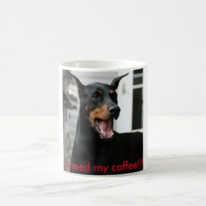 Doberman coffee cup. coffee mug