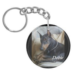 Doberman Dobie Pet Dog Acrylic Key Chains