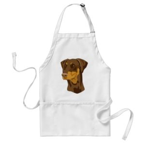 Doberman Head, Red, Uncropped Adult Apron