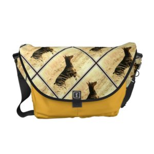 Doberman in Dry Reeds Painting Image Courier Bag