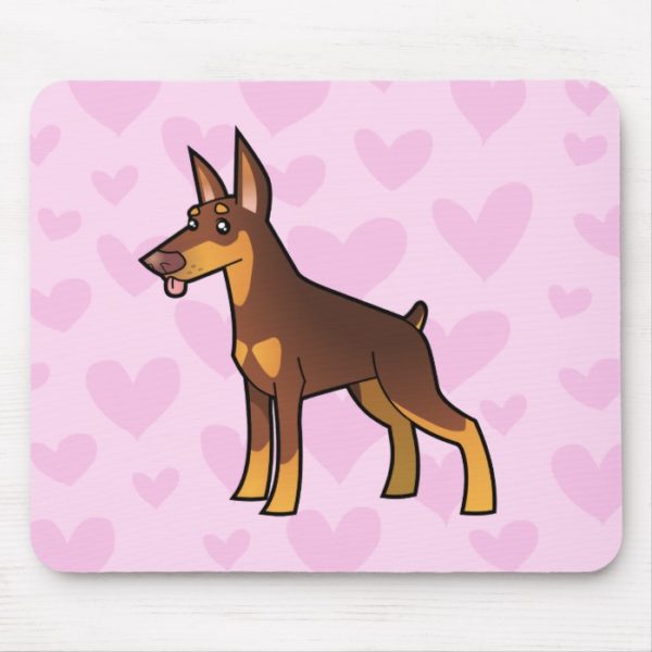 Doberman Love (red and tan) Mouse Pad