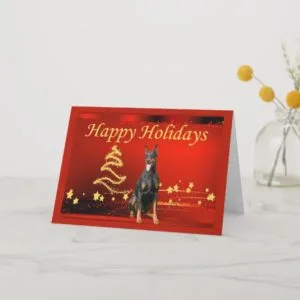 Doberman Pinscher Christmas Card Stars