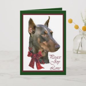Doberman Pinscher Christmas Holiday Card