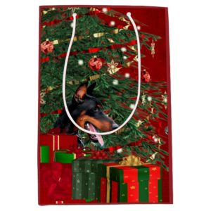 Doberman Pinscher Christmas Medium Gift Bag