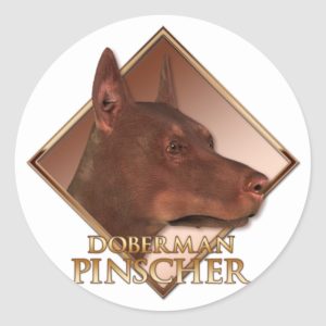 Doberman Pinscher Classic Round Sticker