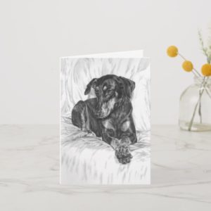 Doberman Pinscher Dog Drawing by Kelli Swan Card