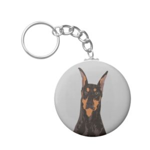 Doberman Pinscher Dog Keychain for Dog Lover