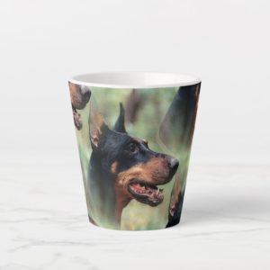 Doberman Pinscher in the Woods Latte Mug