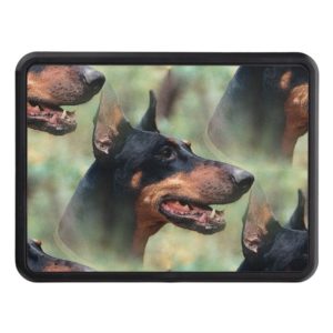 Doberman Pinscher in the Woods Tow Hitch Cover