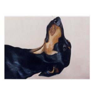 Doberman Pinscher Original Dog Art Postcard