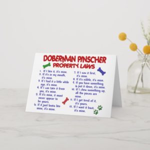 DOBERMAN PINSCHER Property Laws 2 Card