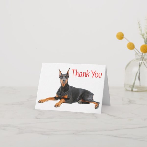 Doberman Pinscher Puppy Dog Red Thank You - Blank