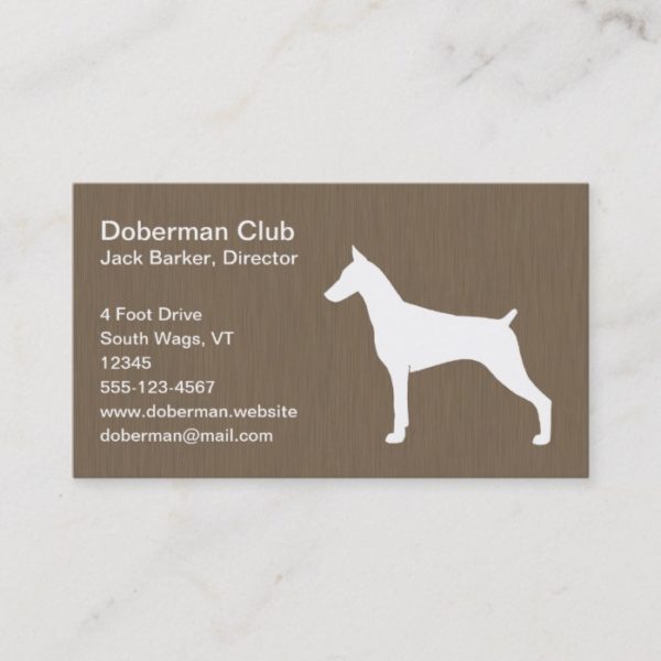 Doberman Pinscher Silhouette Business Card