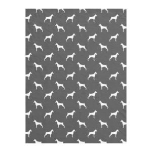 Doberman Pinscher Silhouettes Pattern Grey Fleece Blanket