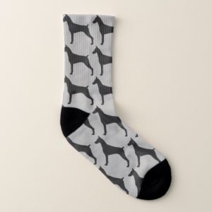 Doberman Pinscher Silhouettes Pattern Socks