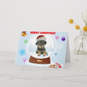 Doberman Puppy X-Mas Greeting Card