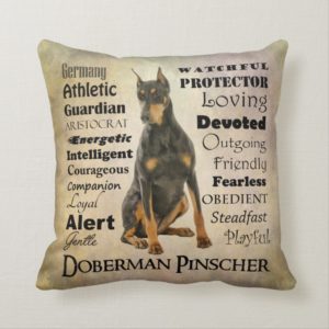 Doberman Traits Pillow