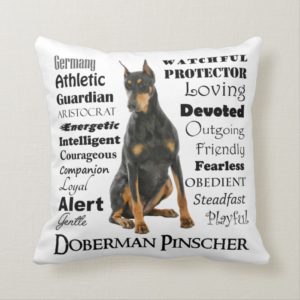 Doberman Traits Pillow