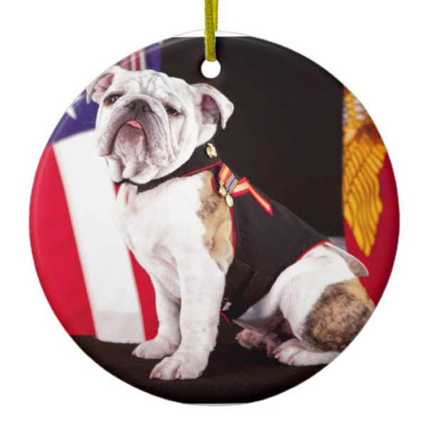 dog bulldog Navy official mascot Ceramic Ornament