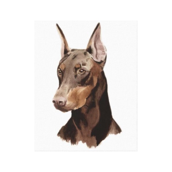 Dog Doberman! Beautifull portrait on canvas! Canvas Print
